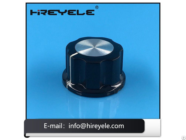 Boss Style Bakelite Skirted Potentiometer Knob With Aluminum Cap
