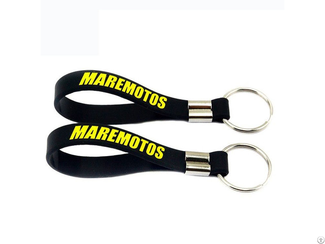 Branded Silicone Wristband Keychain With Multi Colors