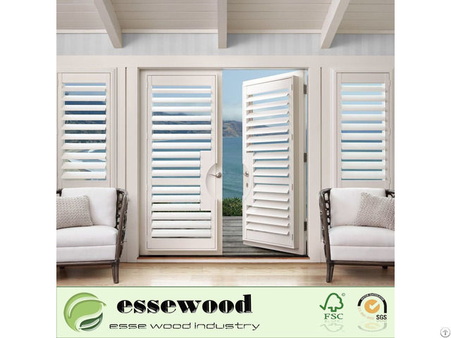 Wood Shutter Plantation Vinyl Shutters For Bedroom Window Decoration