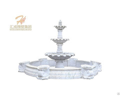 Outdoor Large White Stone Carving Marble 3 Tiers Waterfall