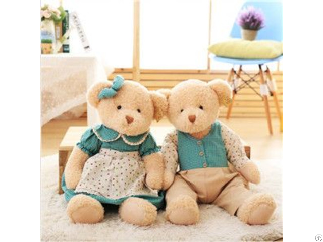 Classic Design Jointed Plush Dressed Up Couple Teddy Bear Toy