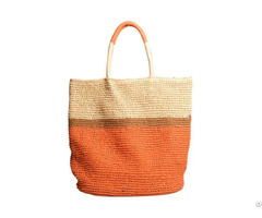 Paper Striped Straw Beach Bag