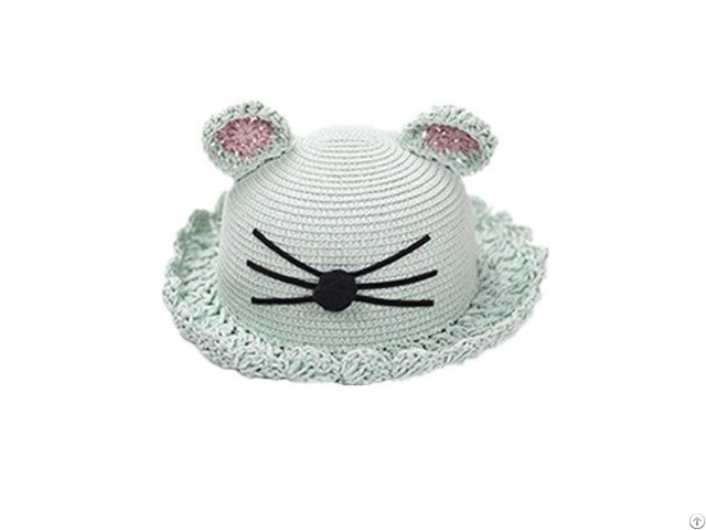 Fashion Cat Ear Custom Kids Straw Hat