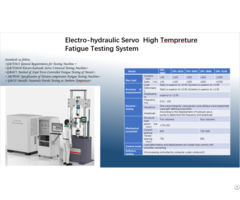 Electro Hydraulic Servo High Tempreture Fatigue Testing System