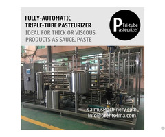 3tph Triple Tube Heat Exchanger Tubular Sterilizer Sauce Paste Pasteurizer