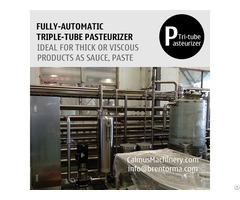 5tph Fully Automatic Triple Tube Sterilization Machine Tubular Pasteurizer