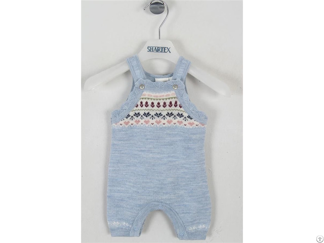 100 Percent Wool Jacquard Baby Jumpsuit