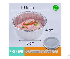 Aluminum Disposable Pans Round With Foil Lids 100 Pack