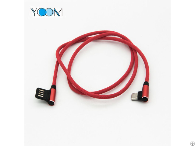 Usb 90 Degree Double Side Charging Cable For Type C