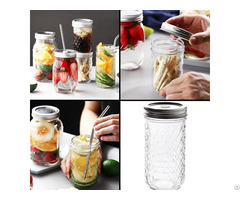 Embossed Glass Mason Jar