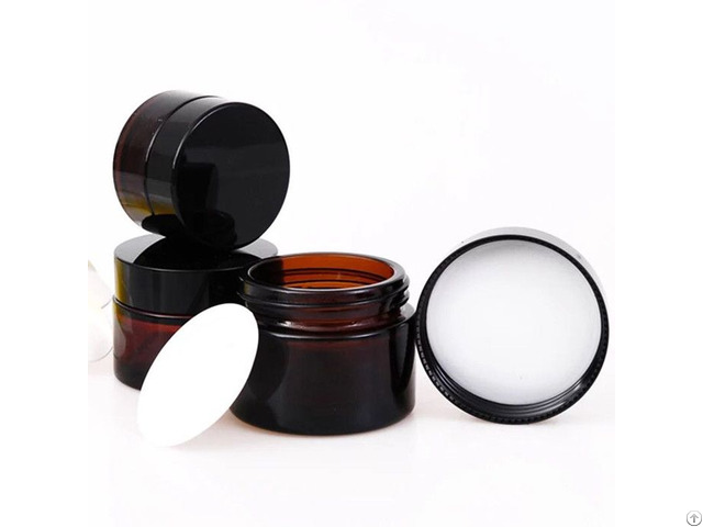 Amber Glass Face Cream Jar