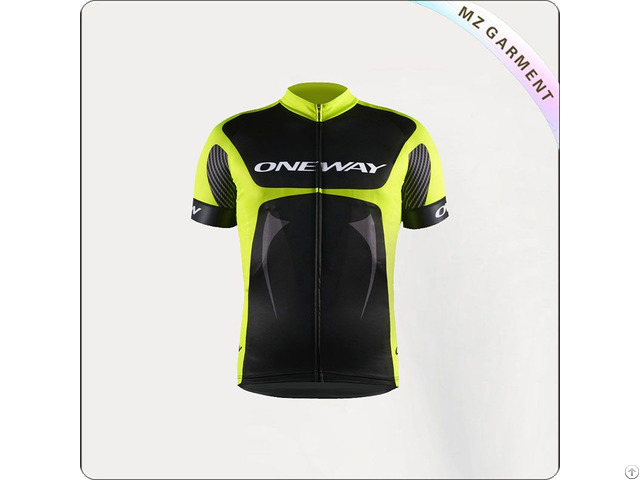 Black And Yellow Short Sleeve Cycling Wear