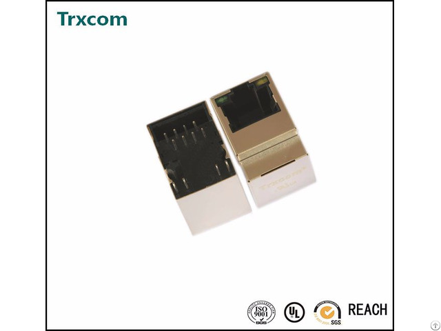 Trjd0720benl Vertical Rj45 Connector With 1000 Magnetic