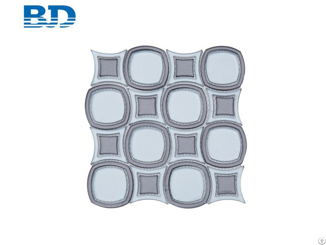 Square O Water Jet Glass Mosaic Tile