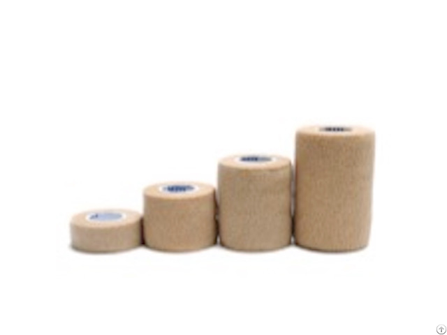 Cohesive Bandage 2 5cmx4 5m Natural Rubber Latex Non Woven Spandex Tan