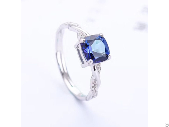 Sterling Silver Ring Swiss Blue Topaz Customized Jewelry Manufacturer