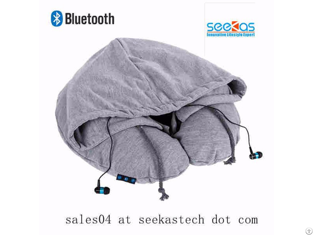 Hoodie Pillow With Bluetooth Headphone Inside