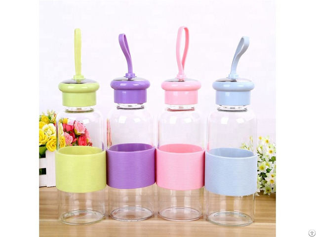 Wholesale 500ml Portable Glass Water Bottle