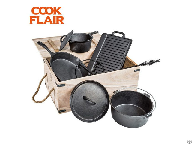 Cast Iron Cookware 7pcs Set