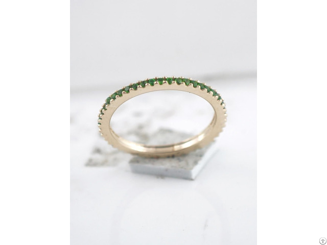 Chrome Diopside Band Ring 18k Gold Plated Manufacturing