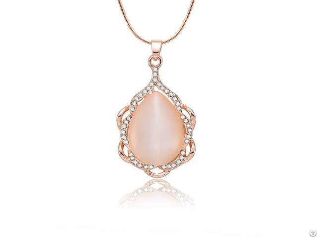 Pink Opal And White Zircon Customized Necklace