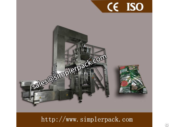 Pillow Bag Chips Packaging Machine With 10 Head Weighs