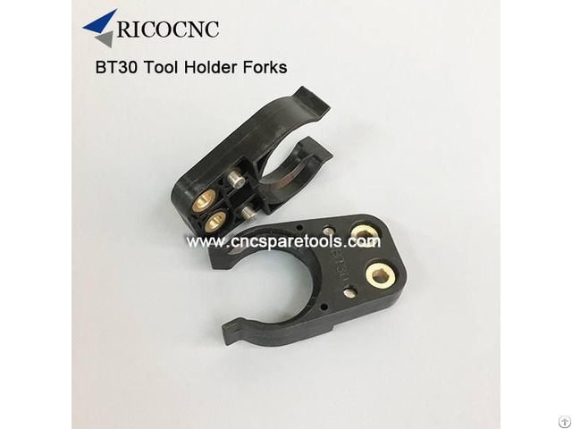 Black Bt30 Tool Holder Forks Plastic Nbt30 Tool Clamps Atc Tool Grippers For Cnc Router