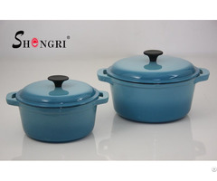 Sr067 Enamel Cast Iron Cosseroles Sky Blue Color With Lid