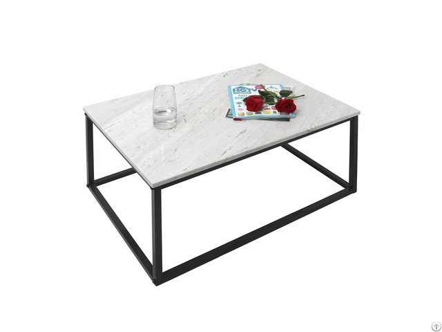 White Marble Top Stainless Steel Coffee Table