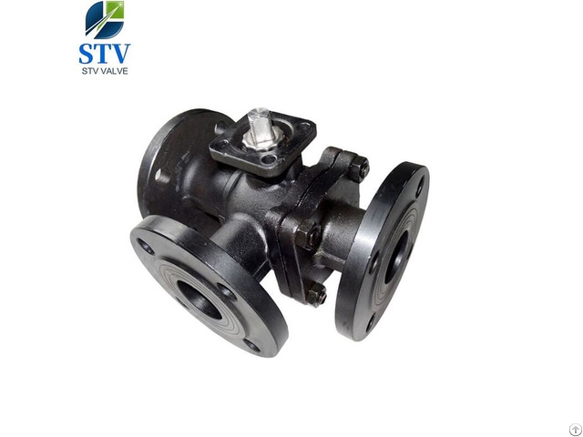 Ansi 150lb 3 Way Ball Valve Flange End T Port With Iso Direct Mounting Pad