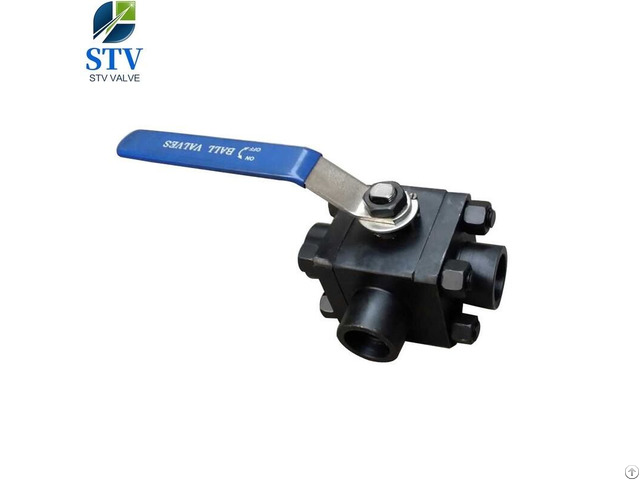 High Pressure 3 Way Ball Valve T Type Dn25 800lb