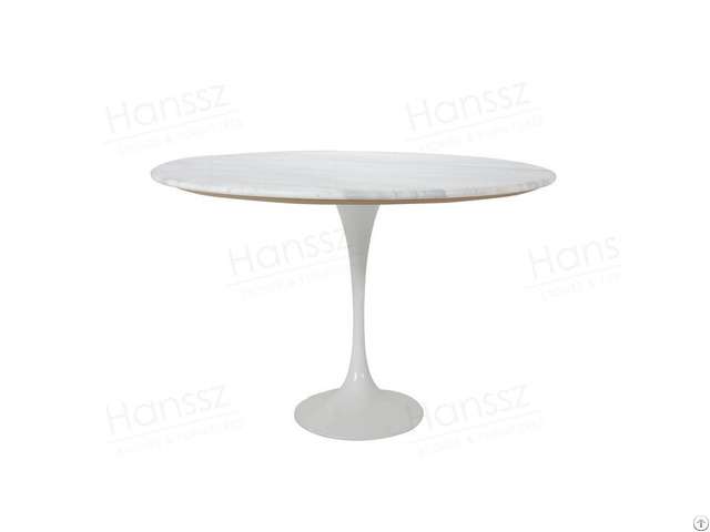 Beautiful Natural Marble Round Dining Table Top With Metal Frames