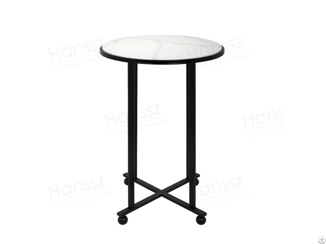 Round Calacatta White Quartz Bar Tables For Sales