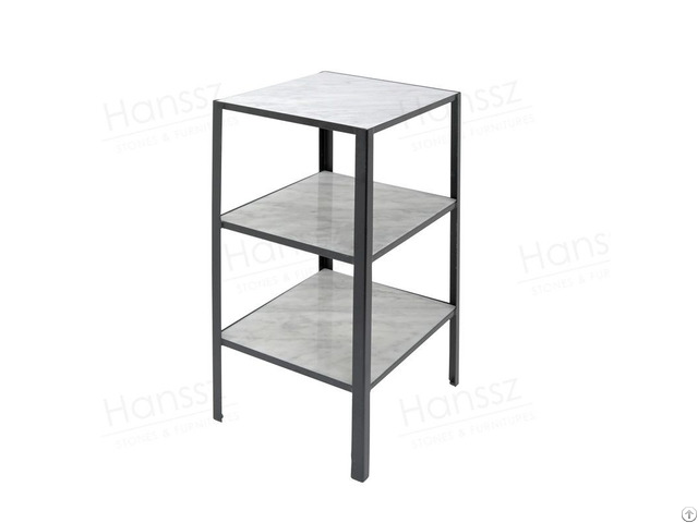 Square Bracket Contemporary Marble Shelves