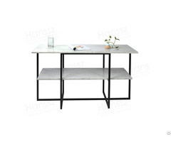 Two Layer Bracket Marble Shelving Unit Funiture