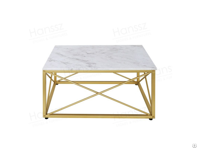 Beautiful White Rectangular Box Marble Coffee Tables
