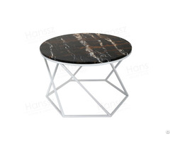 Portoro Extra Marble White Metal Coffee Table
