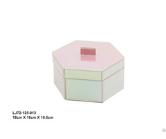 Colorful Gradient Glass Hexagonal Jewelry Box